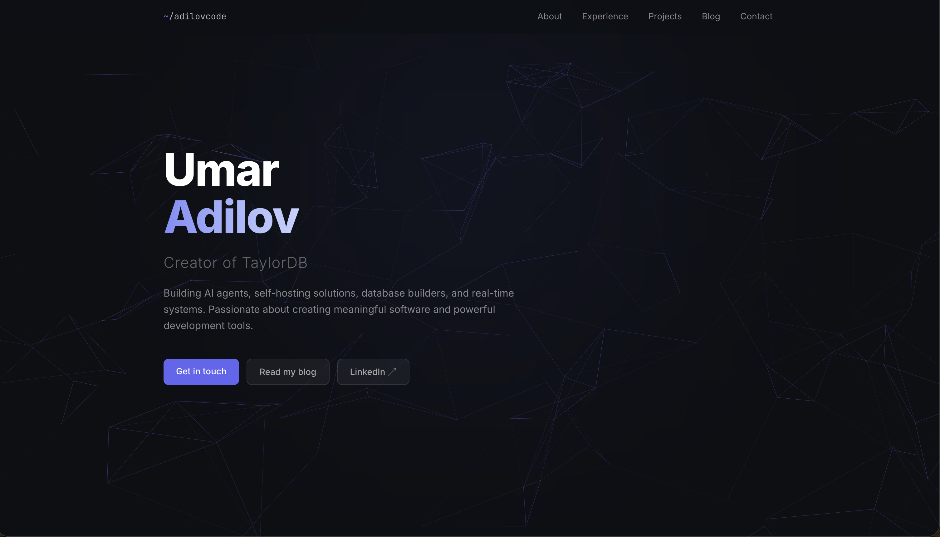 Personal Website built with TaylorDB