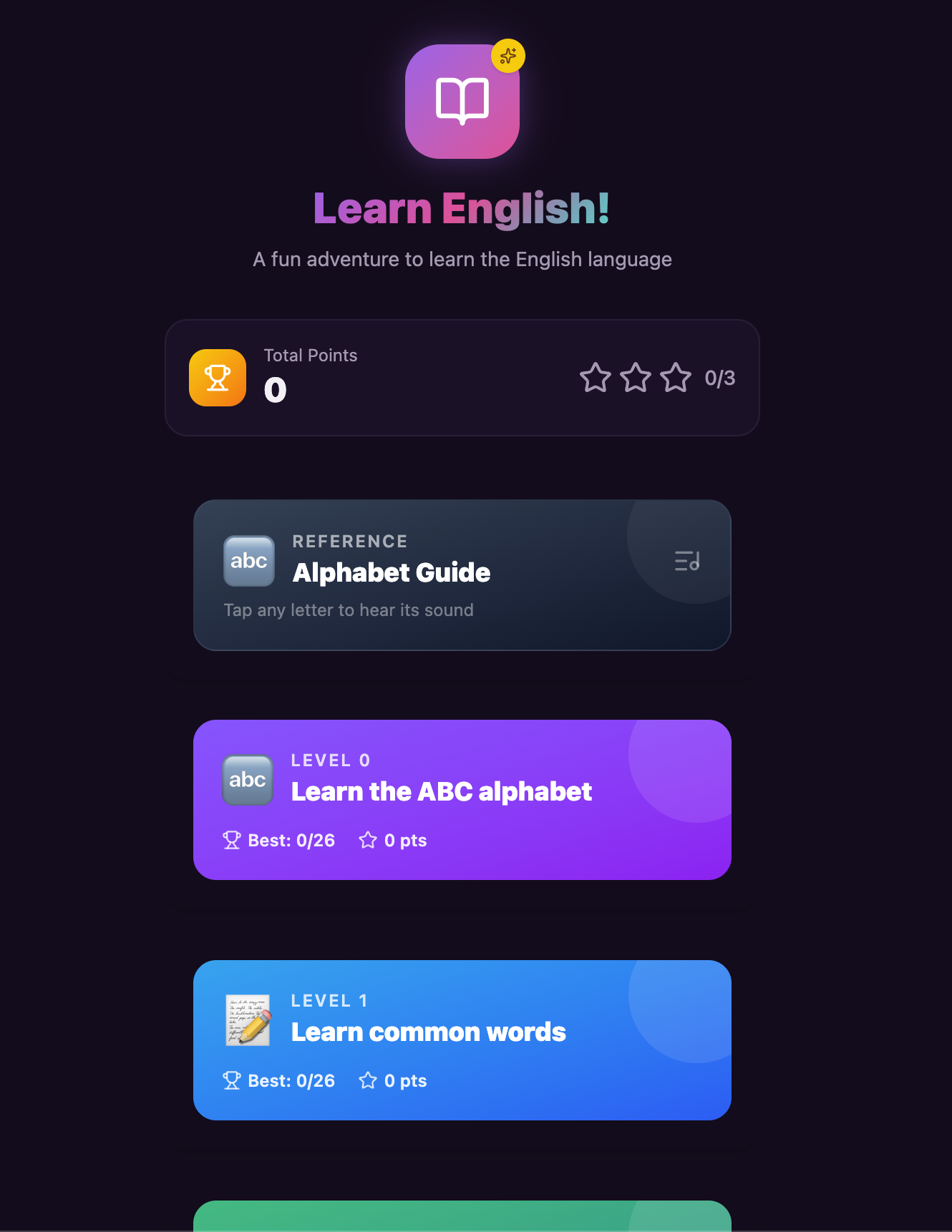 Educational App Interface